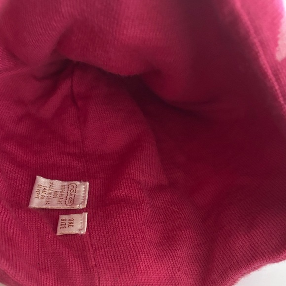 Coach Pink Patterned Beanie - Picture 2 of 3